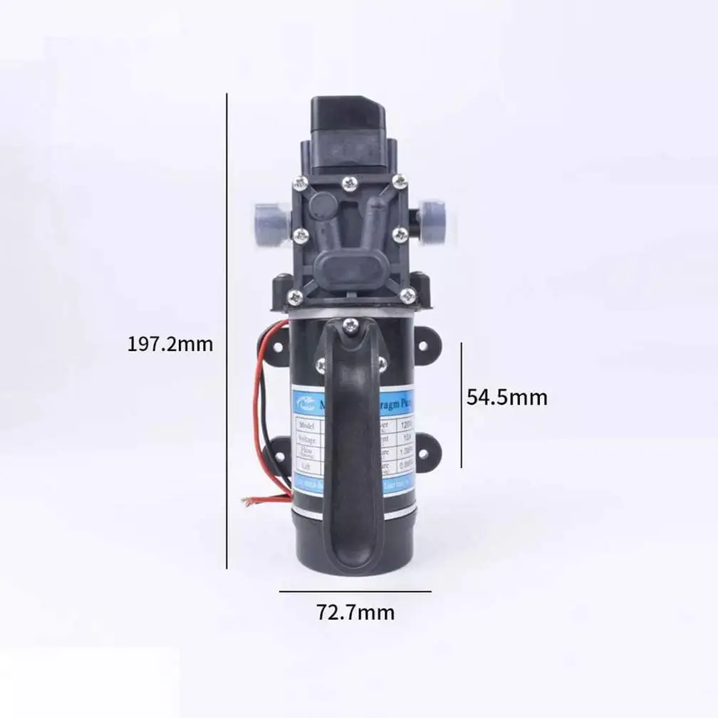 DC 12V 120W 130PSI 10L / Min rolnicza elektryczna pompa wodna zraszacz wody myjnia samochodowa czarna mikro membrana wysokociśnieniowa