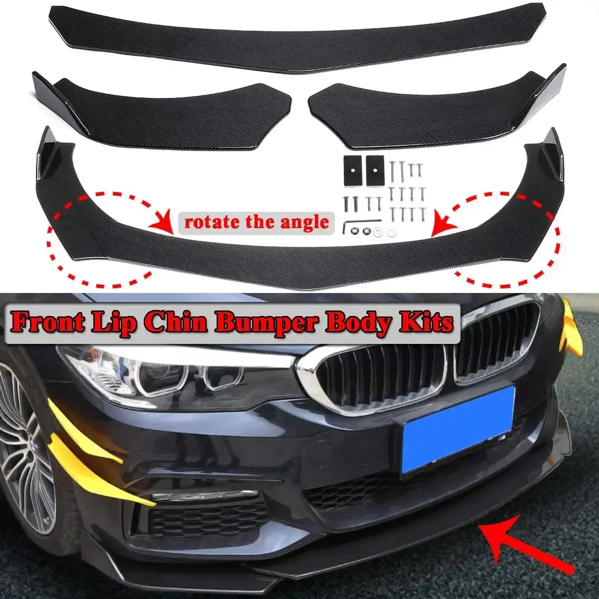 

F80 Car Front Bumper Lip Chin Bumper Spoiler Splitter For BMW F30 F80 M3 F82 M4 3-Series 320i 325i 330i 335i 340i Exterior Part