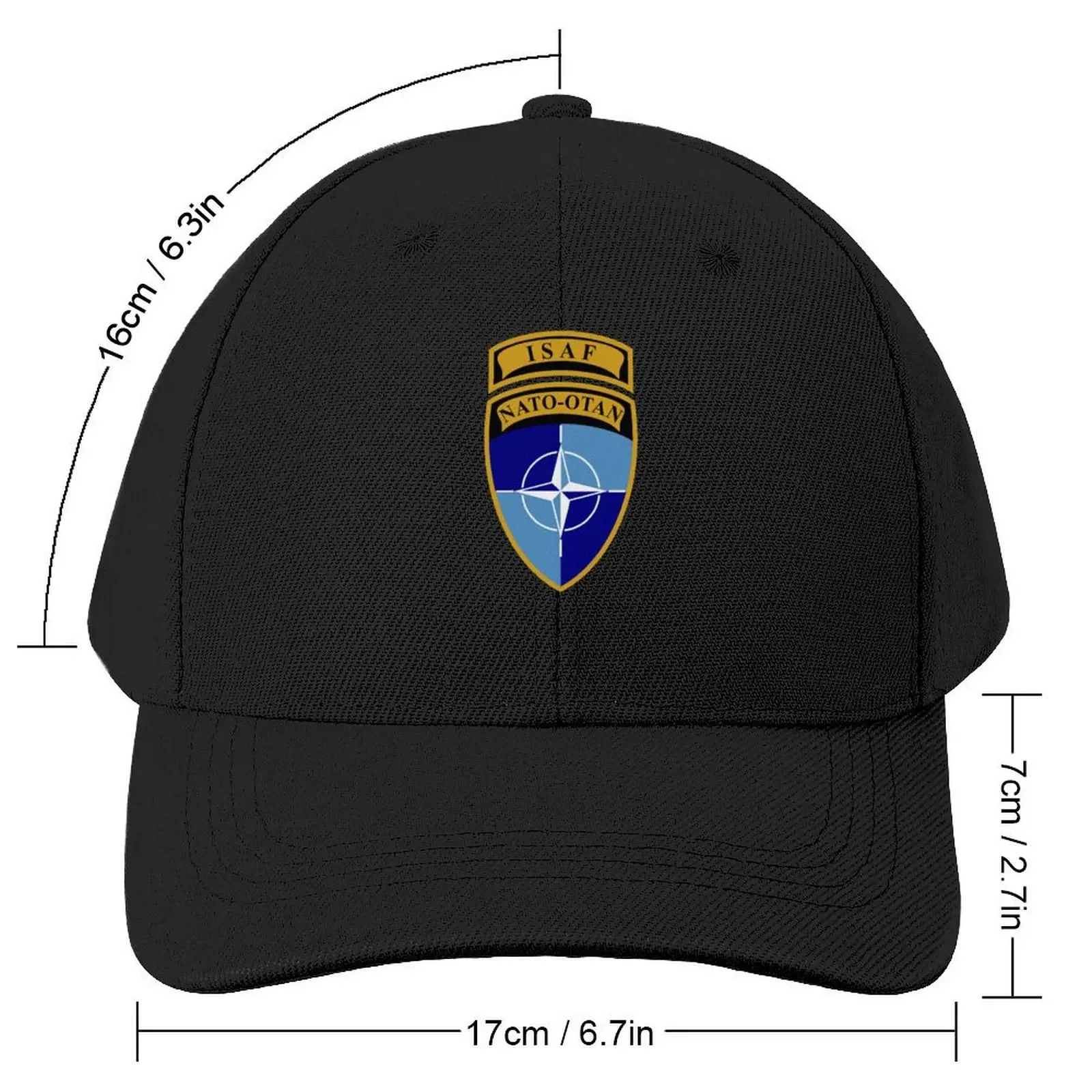 International Security Assistance Force (ISAF) NATO-OTAN Baseball Cap Anime Beach Bag Elegant Women's Hats Men's