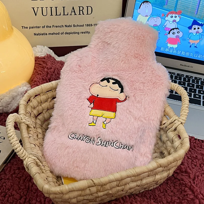 1000Ml Cartoon Crayon Shin Chans Large Capacity Plush Water Filled Hot Water Bottle Kawaii Portable Detachable Hand Warmer Bag