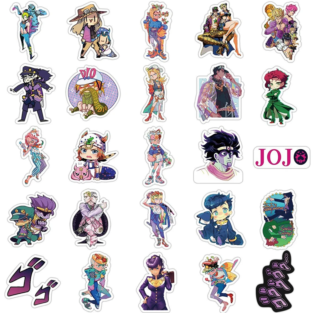 

10/30/50pcs JoJo's Bizarre Adventure Anime Stickers Cartoon Kujo Jotaro Decals Skateboard Diary Car Phone Cool Sticker Wholesale