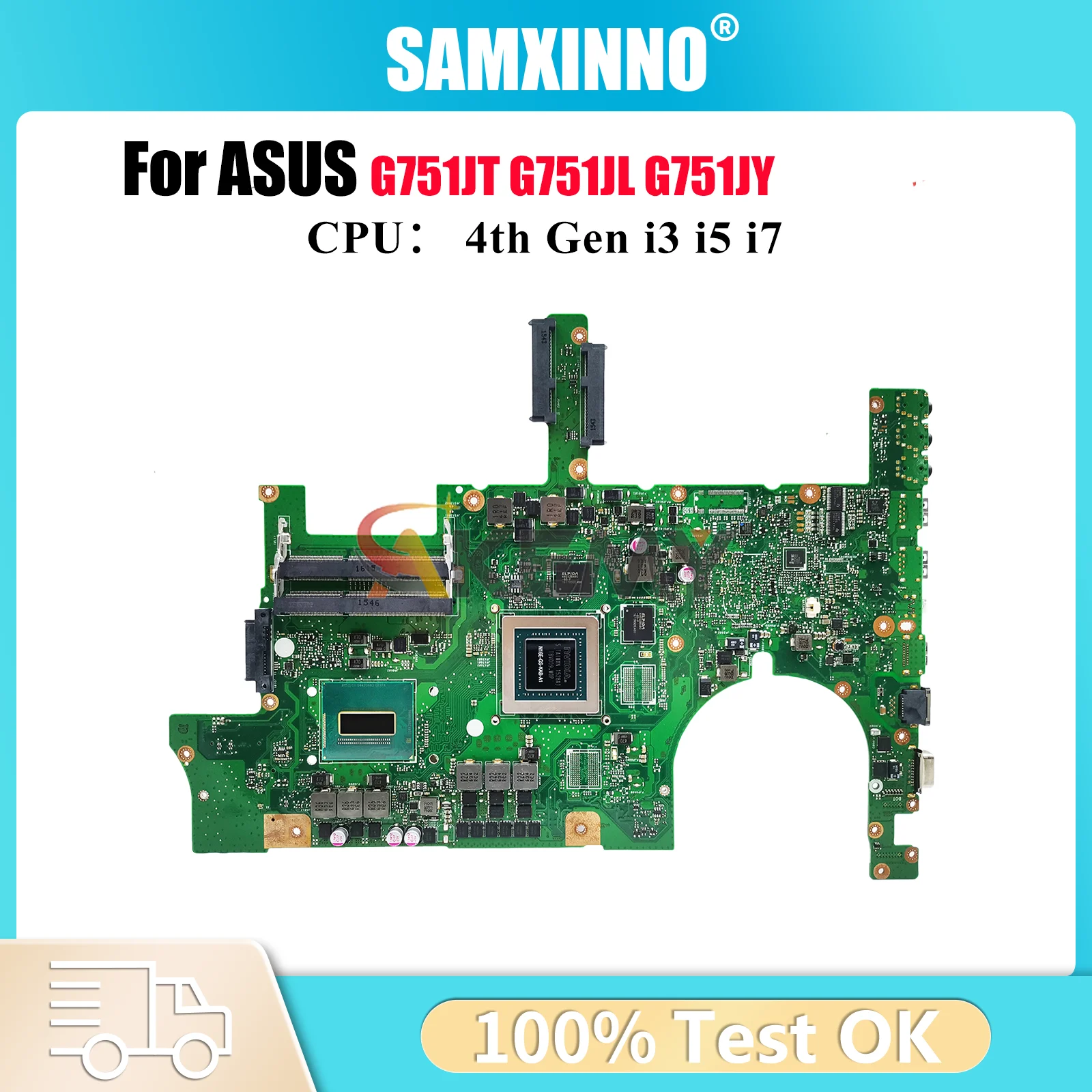 

G751JL Материнская плата для ноутбука ASUS ROG G751J G751JT G751JY G751JL Материнская плата для ноутбука с процессором i3 i5 i7 100% тест ОК быстрая доставка