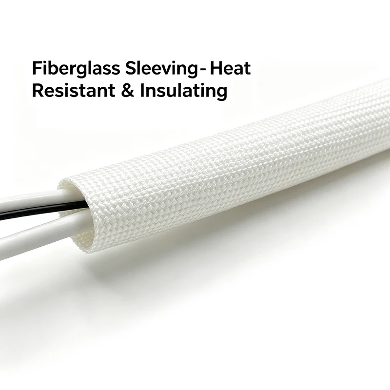 600Deg.C Fiberglass Braided Tube Flame Retardant Sleeve ID 1-10mm 10/20/30/50/200M Automotive Engine Electrical Wire Protection