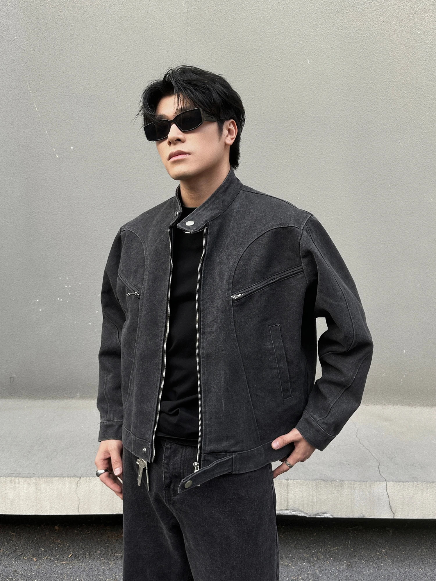 

Мужская винтажная куртка-харингтон American Sle Workwear с воротником-стойкой, плотная, в стиле пэчворк, для повседневной носки