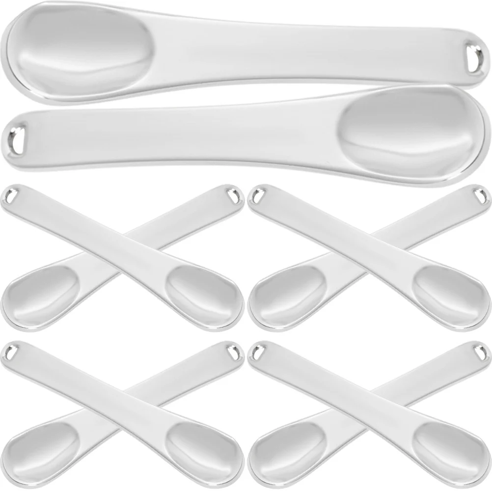 10 قطعة ملاعق كريم العين سبيكة العناية بالبشرة ملعقة لقناع الوجه كريم الاستغناء أداة مع ثقب معلق #4