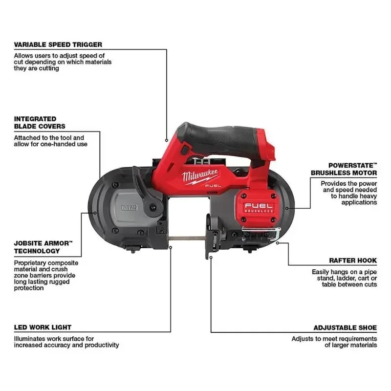 Milwaukee M12 FBS64/2529 M12 FUEL™ Brushless Cordless Compact Band Saw 12V Power Tools MILWAUKEE 2529-20