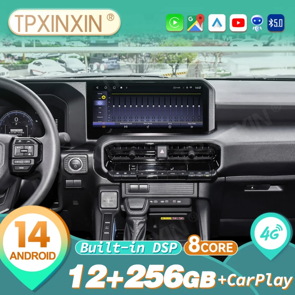 Para Toyota Prado 2024 actualización LC25 Android Auto Carplay Radio de coche reproductor estéreo Multimedia automotriz unidad principal de navegación GPS