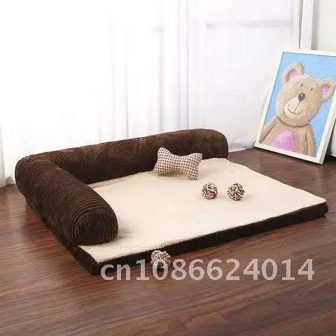 

Pet Cat Dog Bed Soft L Shaped Lounge Sofa Cushion Fleece Warm Dog Beds For Small Large Dogs