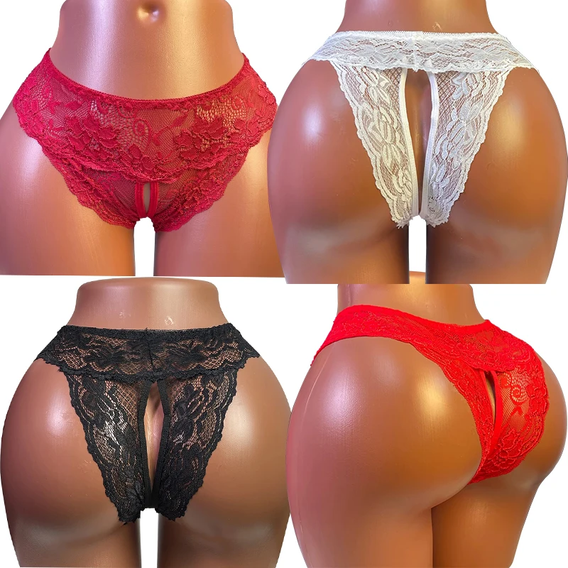 Intimates Sexy Panties For Women Low Rise Erotic Thong Open Hips Underwear Lace Can Be Inserted Into Briefs Crotchless Lingerie