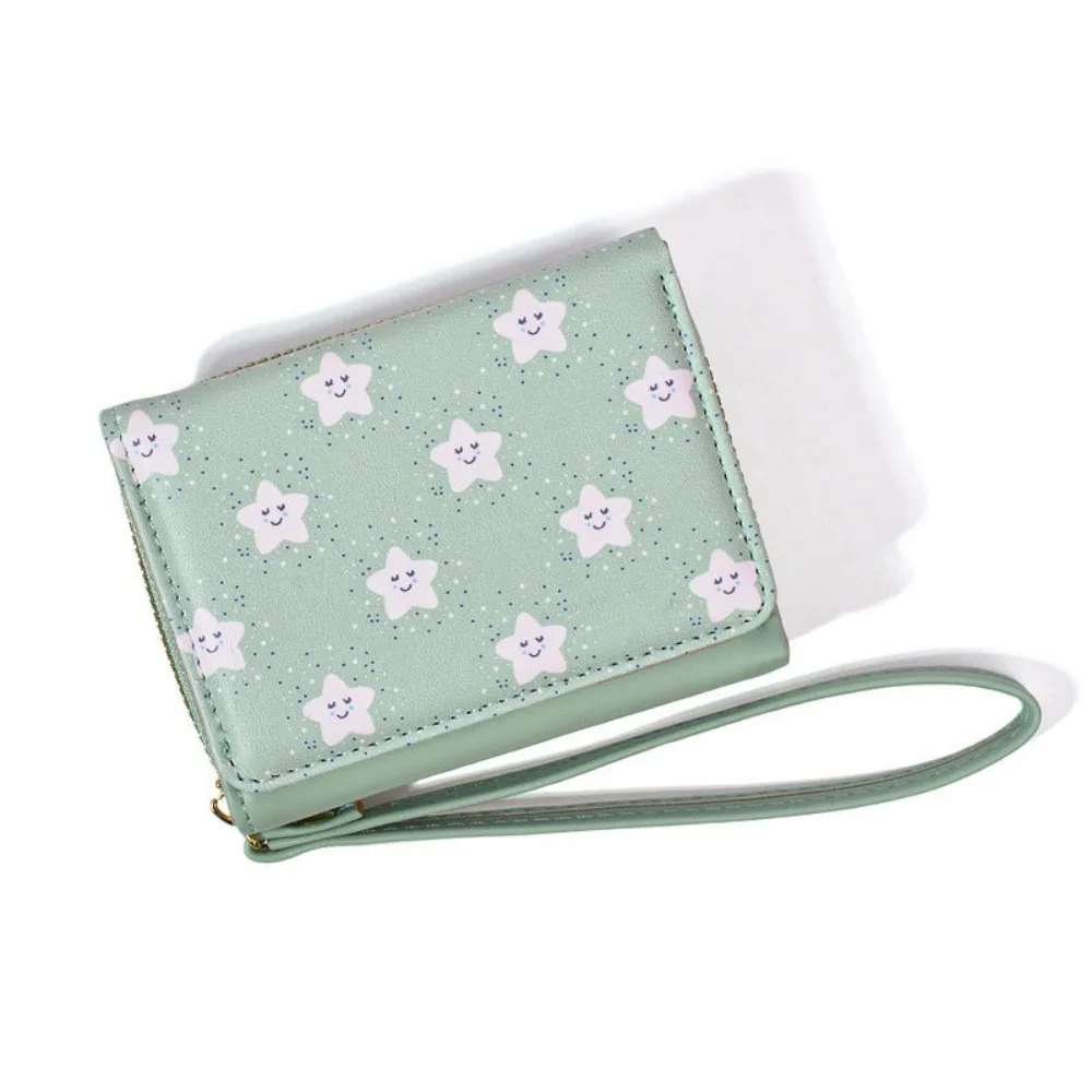 New Sweet Star Smile Pattern Women Wallet PU Leather Multi Card Coin Purse Photocard Bag Card Wallet Travel