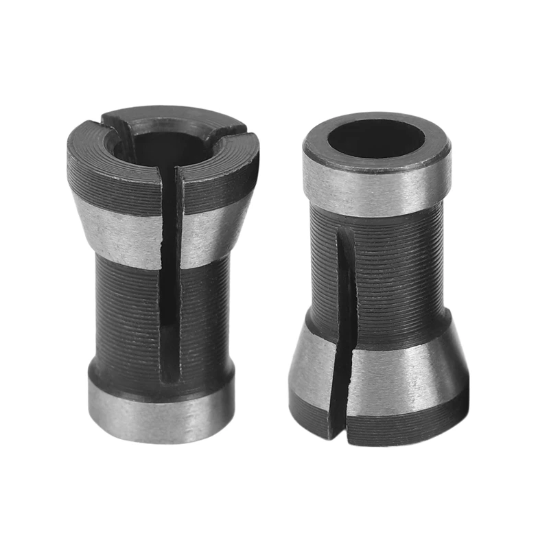 2Pcs High Precision Collet Chuck Set 6.35Mm 8Mm Engraving Trimming Machine Electric Router For Machinery Manufacturing