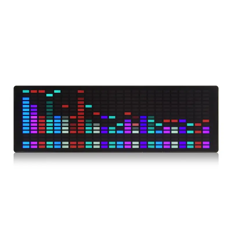 ABIJ-LED Music Spectrum Rhythm Lights Voice Sensor 1624 RGB Atmosphere Level Indicator With Clock Display