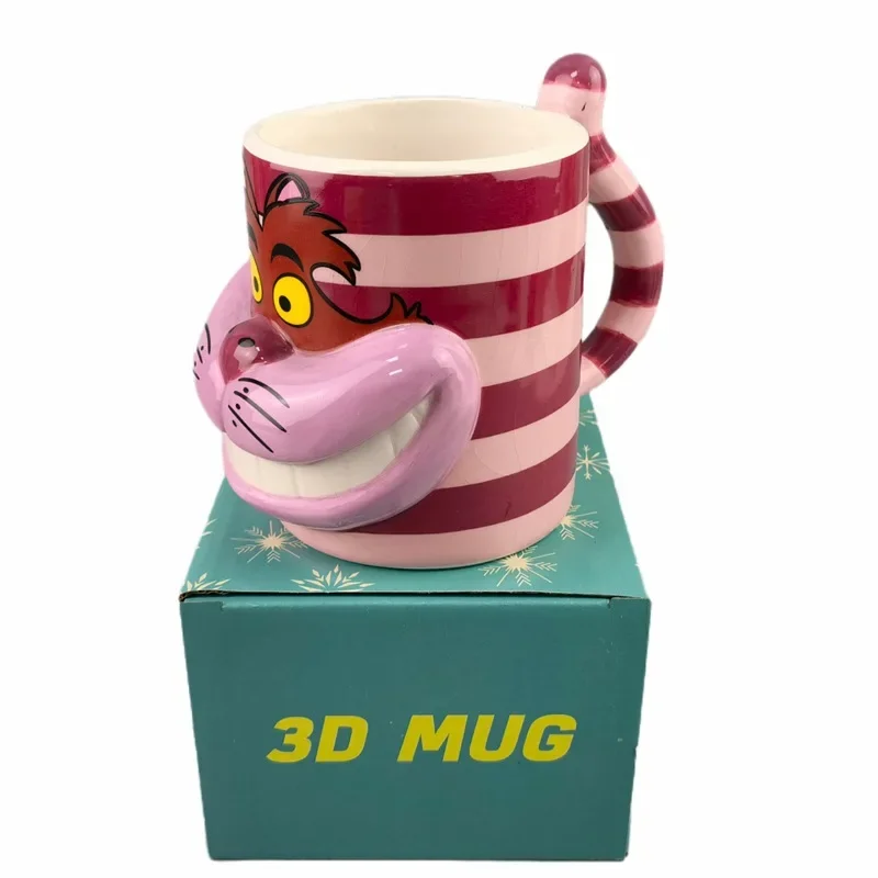 Ręcznie robiona ceramiczna filiżanka do kawy 3D Alicja w Krainie Czarów Cheshire Cat Domowe biuro Kubek z uchwytem Śniadanie Mleko Herbata Kubek