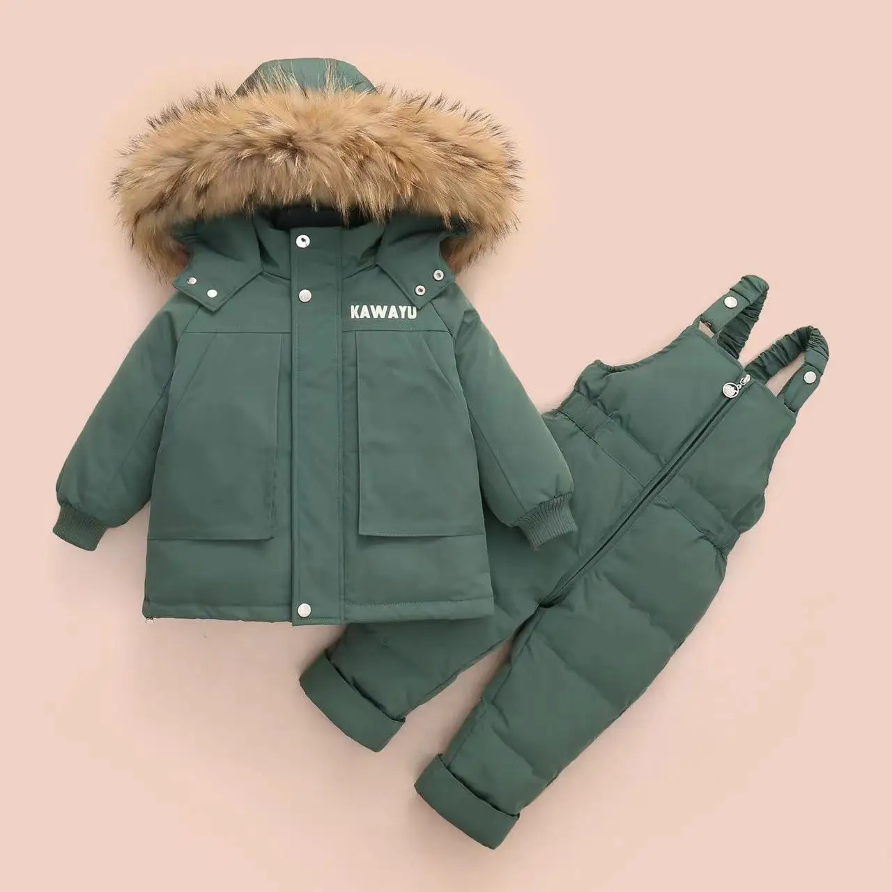 

Winter Warm Down Jackets Boys Thicken Jumpsuit parka Overalls Baby toddler Girl Clothes Kids Snowsuit Children Clothing Set 2pcs