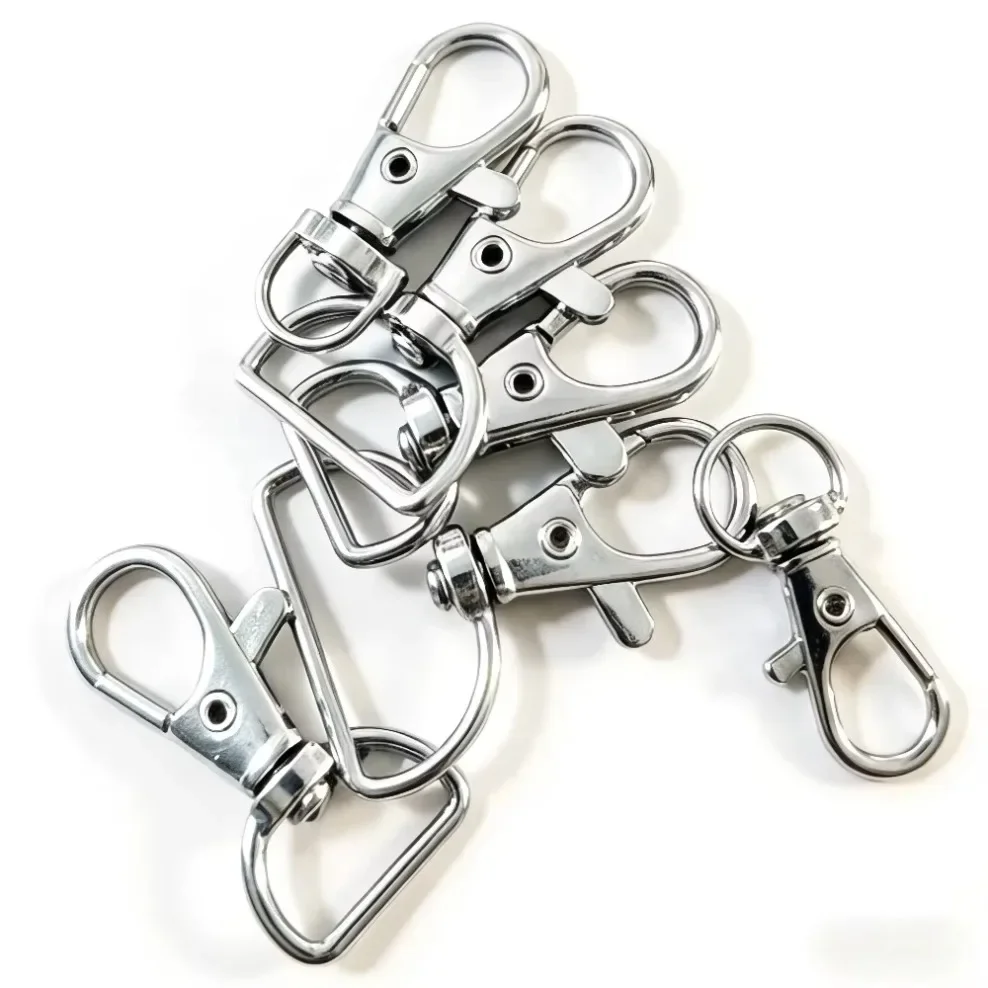 200/5 Pcs Swivel Lobster Clasp Stainless Steel Key Ring Clasp Portable Dring Snap Buckle Jewelry DIY Crafts Lanyard Chain