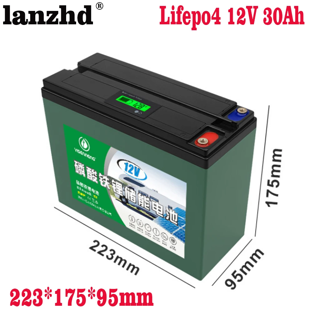 2024 New 12V 30Ah Lifepo4 Rechargeable Battery Deep Cycle Lithium Iron Phosphate Cell Solar Battery Built-in BMS For RV EV Golf