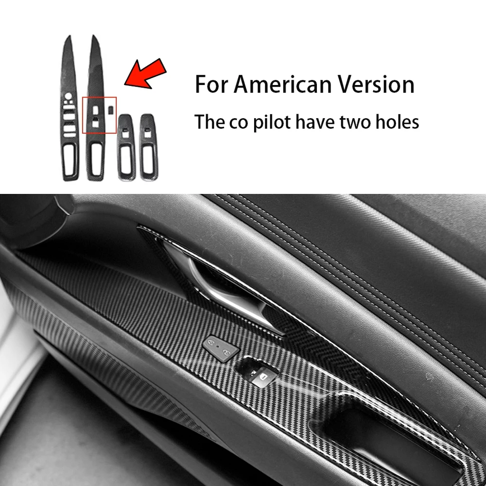 

Панель переключателя подъема окна из углеродного волокна, накладка на дверной подлокотник для Hyundai Elantra CN7-N Line LHD с кнопкой со стороны пассажира