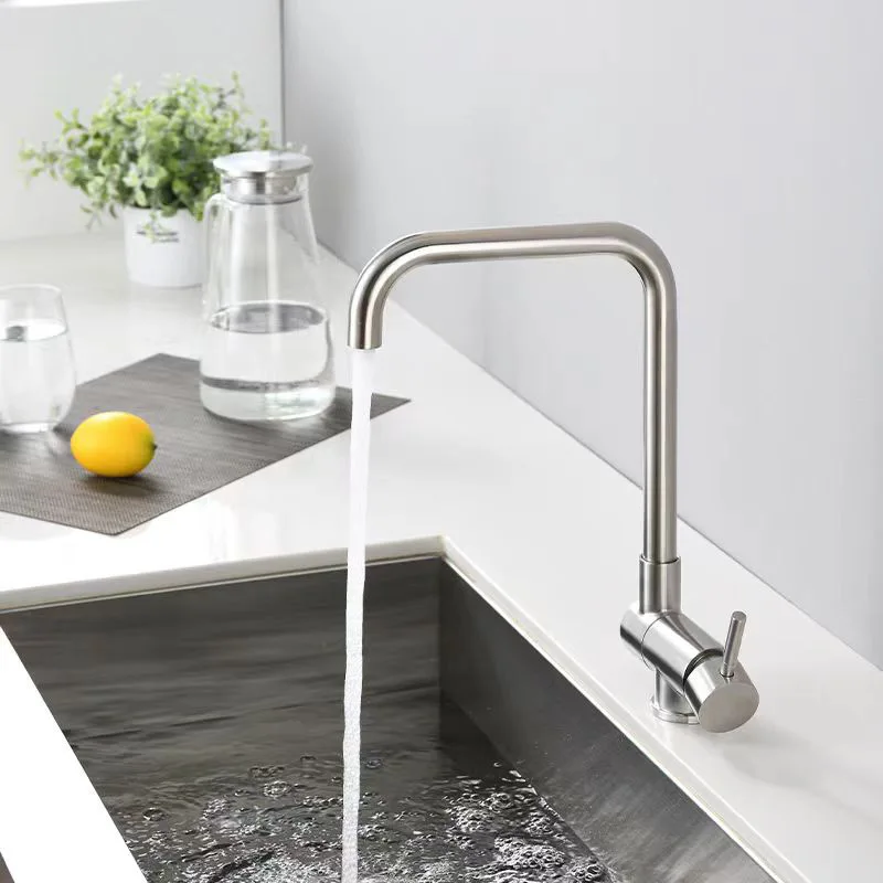 

304 stainless steel kitchen cold and hot water faucet sink bowl dish basin folding lengthened can be rotated