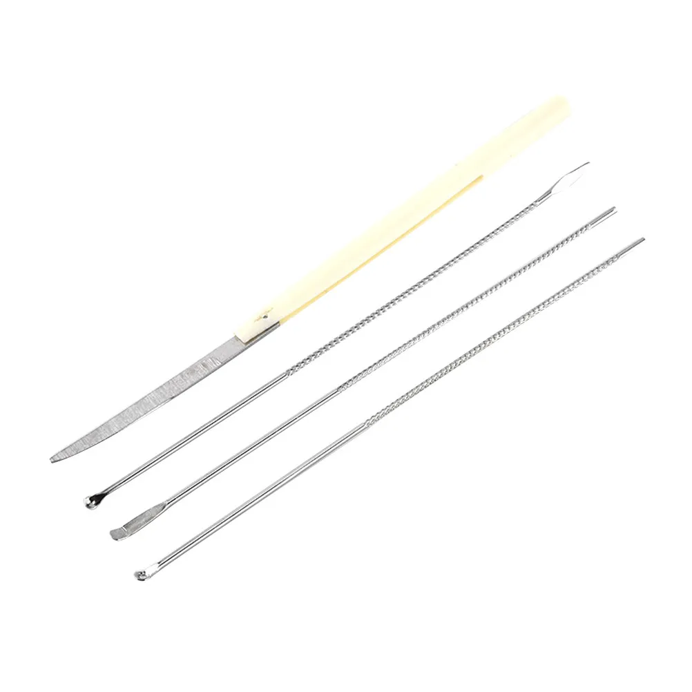Ear Tool Set Stainless Steel Spring Spiral Design Ergonomic Non-Slip Handle Safe Ear Cleaning Tool Kit Effective Earwax