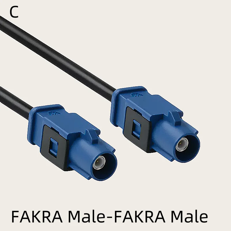 FAKRA Male to Male plug reversing camera video cable adapter SYWV50-2/RTK031 coaxial cable FAKRA A B C D E F G H I K Z