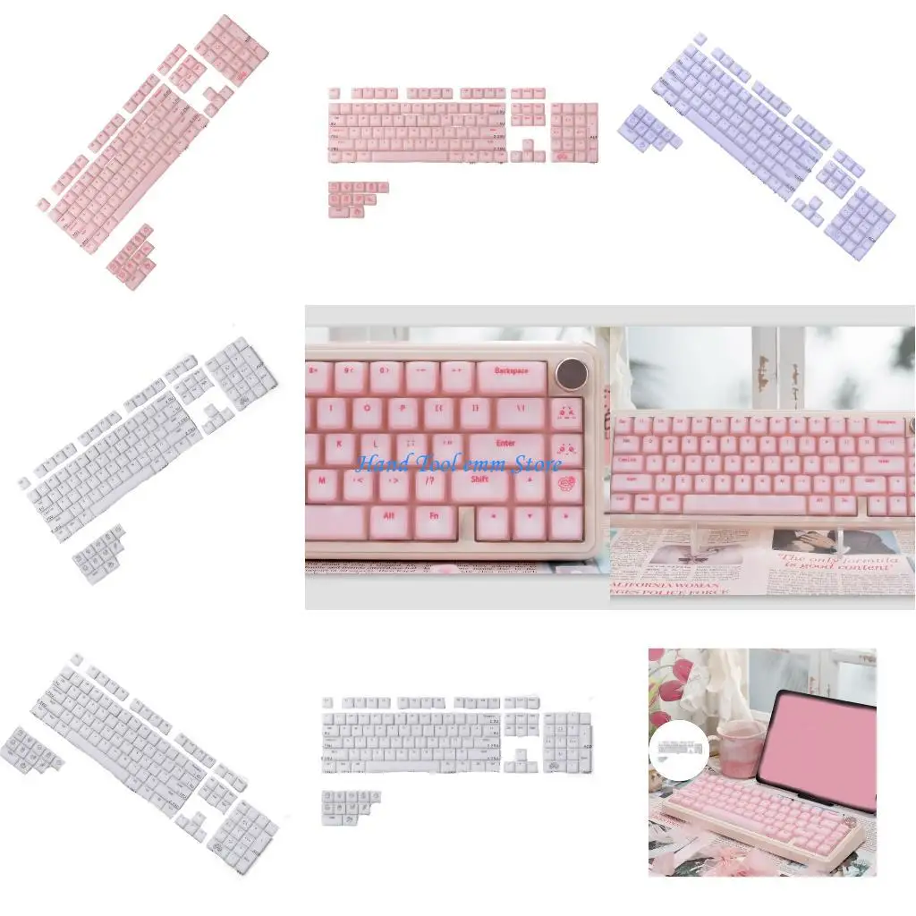 

H37F 115Key Jelly Keycap Оригинальный профиль Полупрозрачный силиконовый АБС-пластик Утолщенный колпачок для ключей