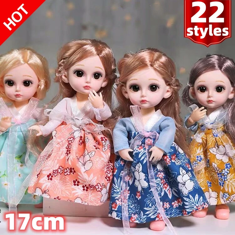 

17cm Princess Doll with Clothes Shoes Movable bjd 13 Joints Cute Sweet Face Lolita Girl Child big festival birthday Kid gift Toy