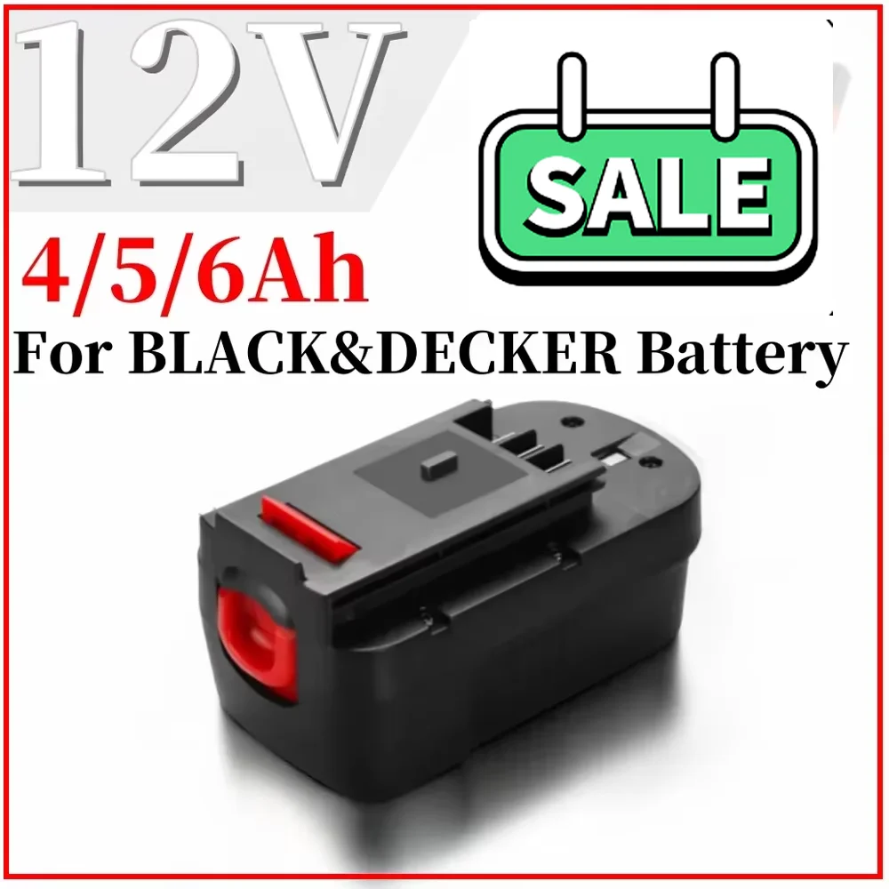 Power Tool Battery 12V 4000/5000/6000mah for Black&Decker A12 A12EX FSB12 FS120B A1712 HP12K HP12