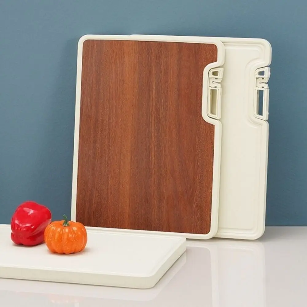 

Double-sided Kitchen Chopping Board Wood Antibacterial Fruit Cutting Board Mildew-proof Stand Design Chef Chopping Block