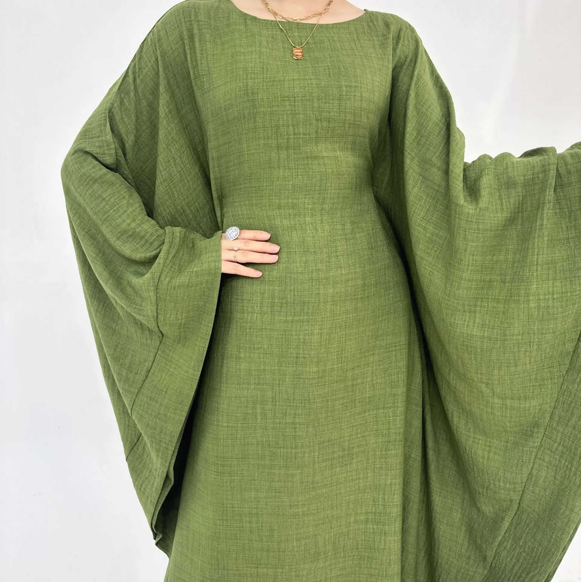 

Мусульманская мода, сплошной цвет, Абая, рукав «летучая мышь», большие размеры, оптовая продажа, Новое поступление, платья с бабочкой Абая, дизайн Абая