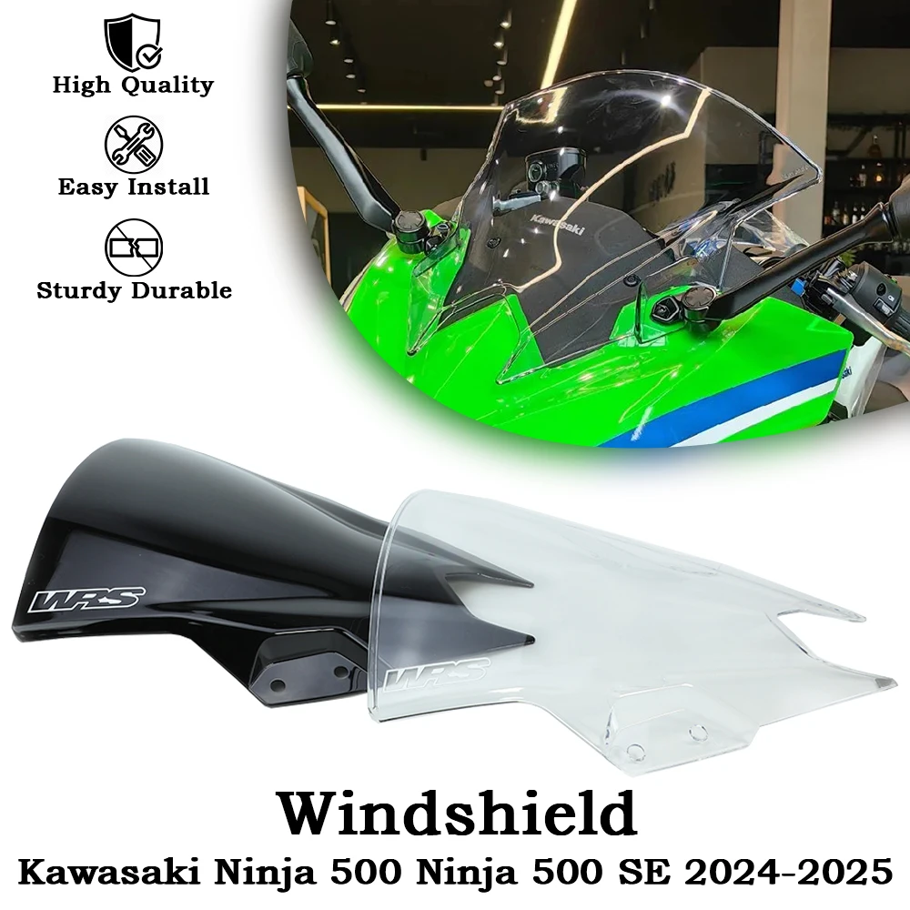 

For Kawasaki Windshield For Kawasaki Ninja 500 Ninja 500 SE 24-25 Motorcycle Front Windshield Deflector Double Bubble Windshield