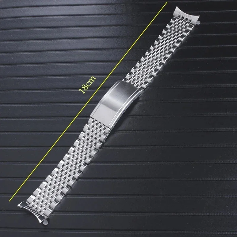 Curved end Watch Band 18mm 19mm 20mm Bead of Rice Stainless Steel Watch Strap For Omega 007 Seamaster Bracelet watch accessories