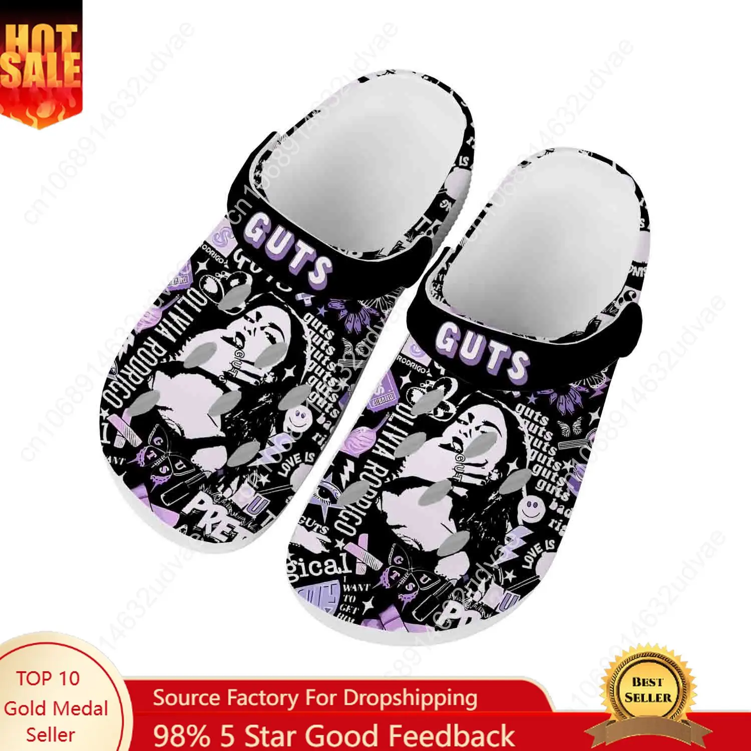 

O-Olivia Vampire Guts Sour Water Shoes Men Women Comfortable Home Garden Clogs Customizd Sandals Beach Breathable Hole Slippers