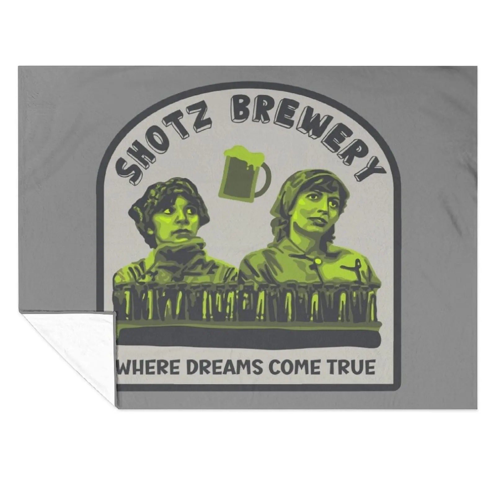

Shotz Brewery - Laverne and Shirley Throw Blanket Loose Hairys Tourist Thins Blankets
