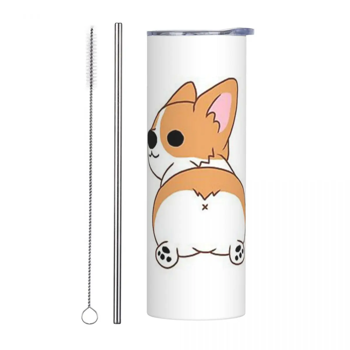 The Booty Stainless Steel Tumbler Vacuum Insulated Mug Thermal Cold Bottle Straw With Lid 20oz