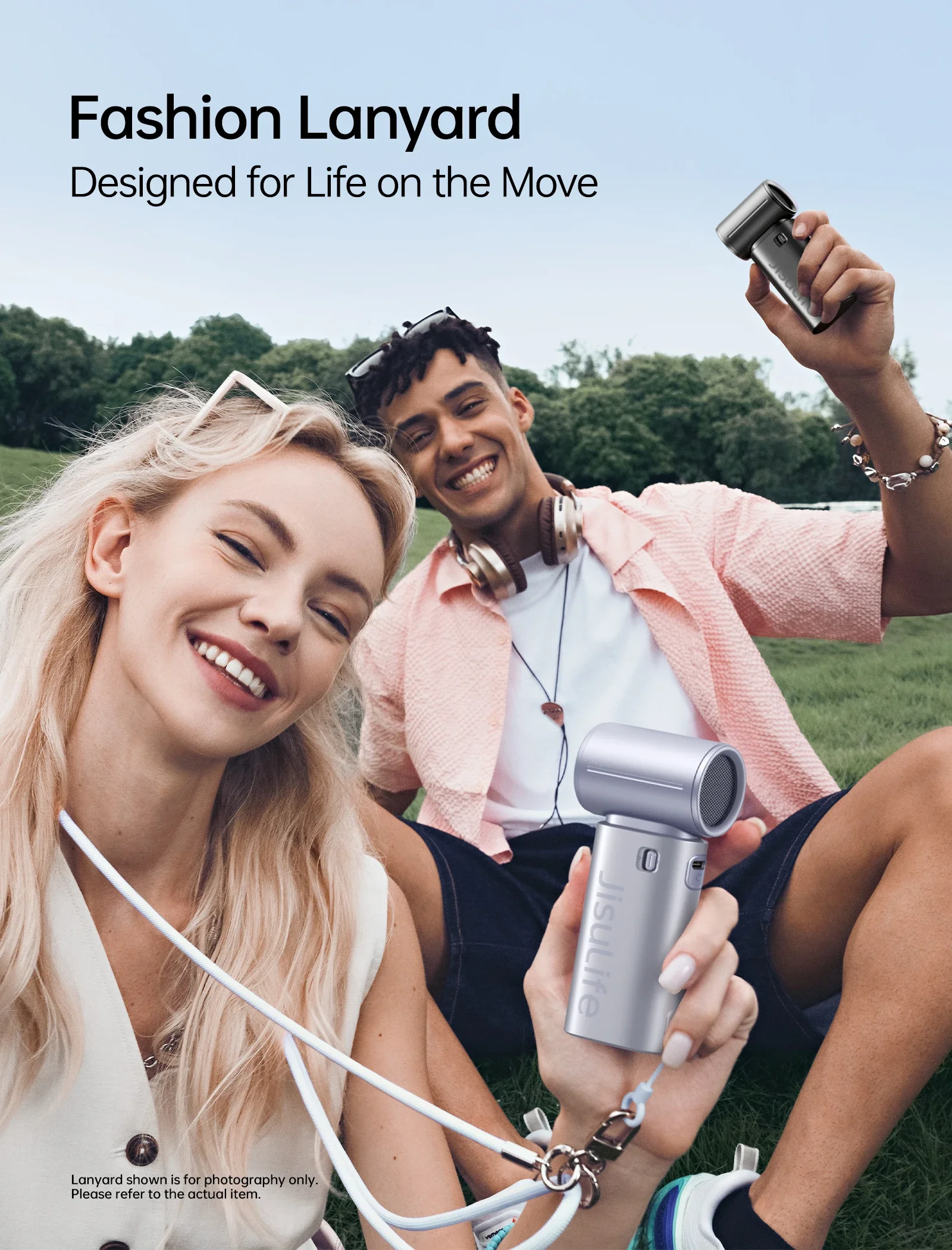 New JISULIFE Portable Handheld Fan, Powerful Turbo Jet Fan, 5000mAh Rechargeable Battery, LED Display Outdoor Mini Handheld Fans