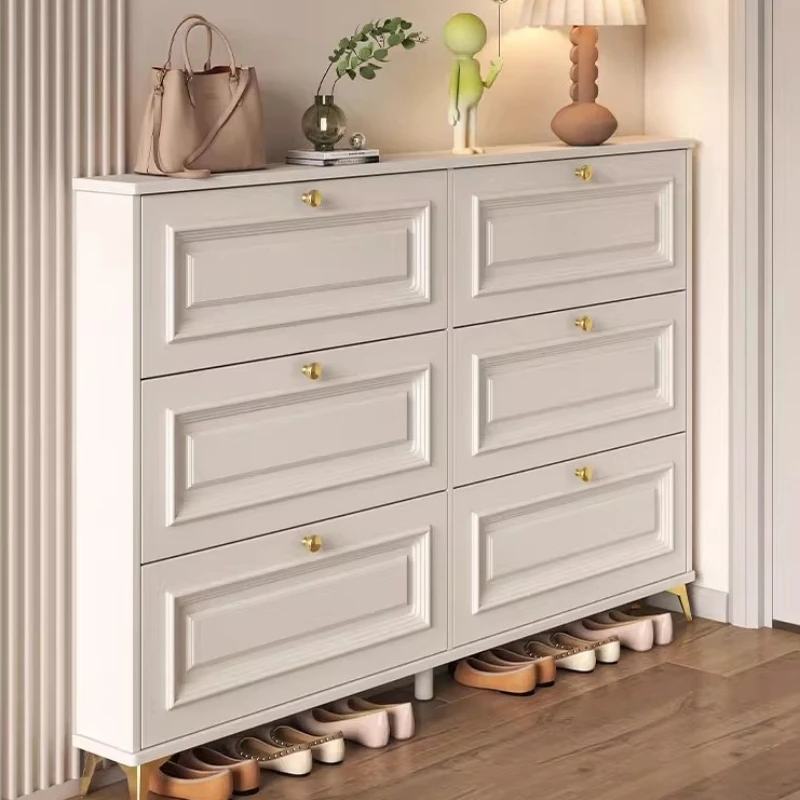 المفاصل مدخل خزانة خذاء درج عمودي النحاس المدخل مرآة خزانة خذاء باب خشبي Meuble Chaussures أثاث غرفة نوم