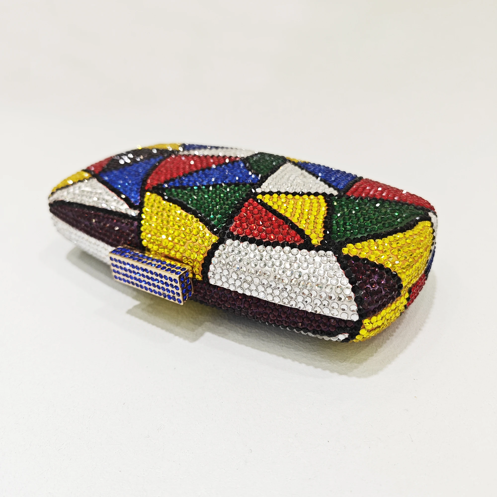 المرأة الملونة كريستال مساء حقائب الأحجار حقائب يد لحفل الزفاف الصلب المعادن Minaudiere حجر الراين المحافظ حفل زفاف محفظة