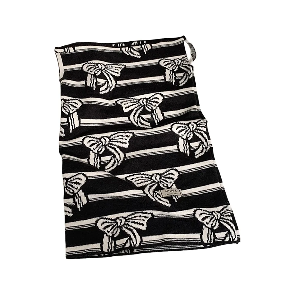 

Casual Leopard Print Winter Cycling Thermal Mask Polka Point Bow Earhook Neck Warmer Stripes Knitted Pullover Cap Autumn