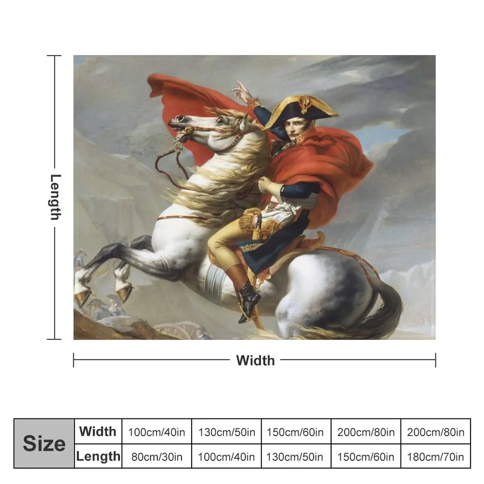 Napoleon Crossing the Alps Painting Restored Throw Blanket christmas gifts Decoratives Blankets