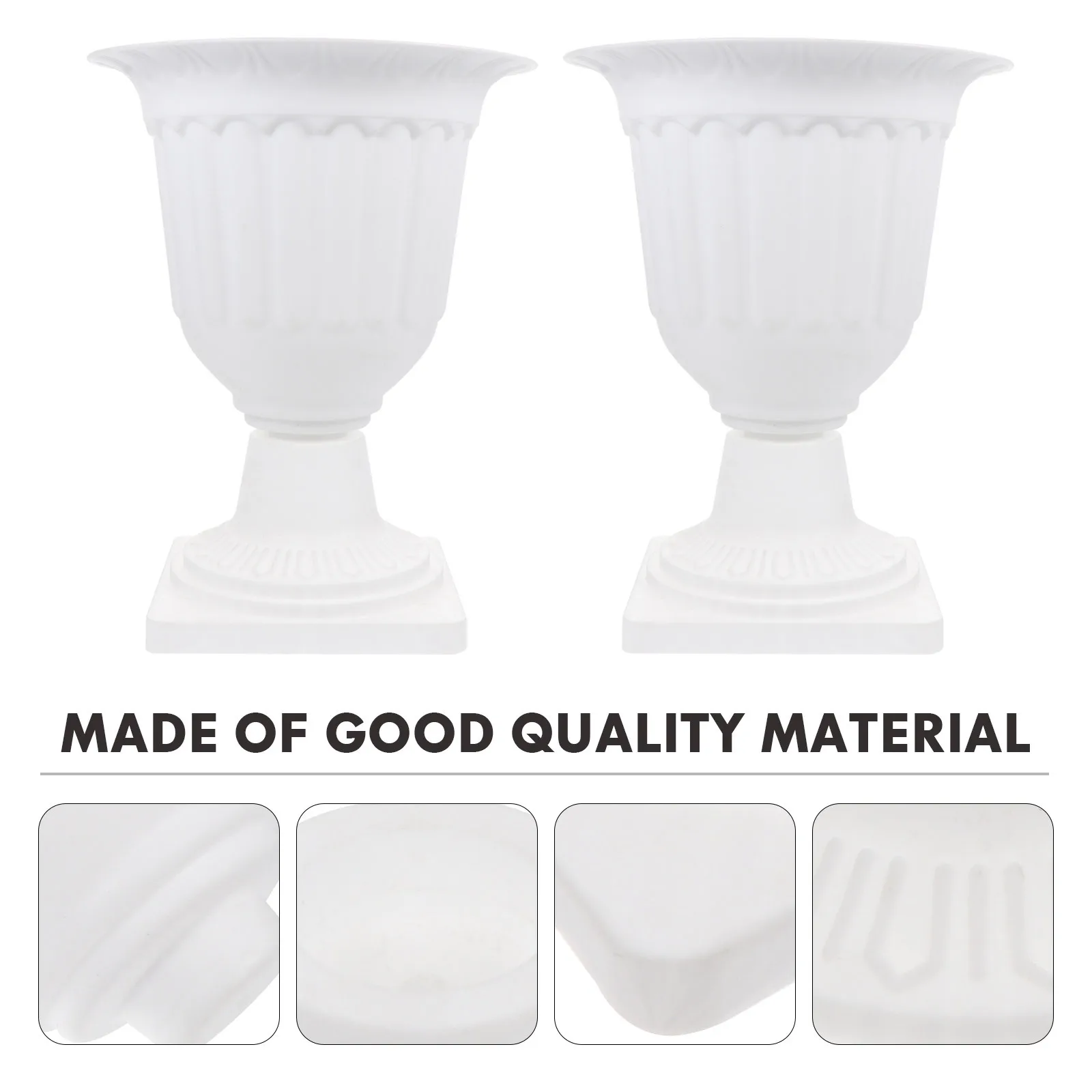 

2pcs Plastic Flowerpot White Roman Pillar Plant Container For Balcony Garden Decorative Flowerpot Household Furnishing Succulent