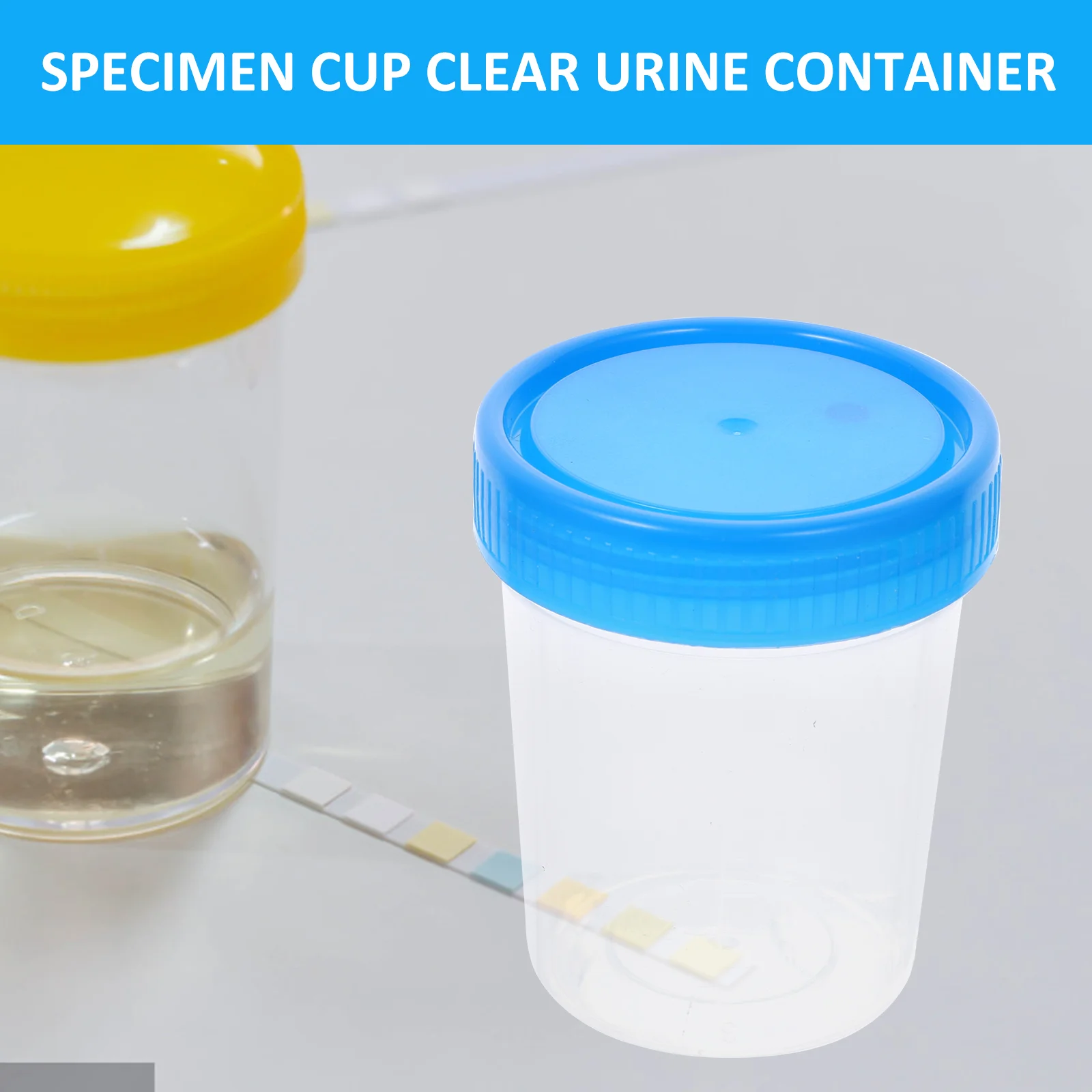 Screw Urine Cup Specimen Container Phlegm with Scale 120ml Fecal Clear Sample Mouth Bottle for Hospital Shot Measuring