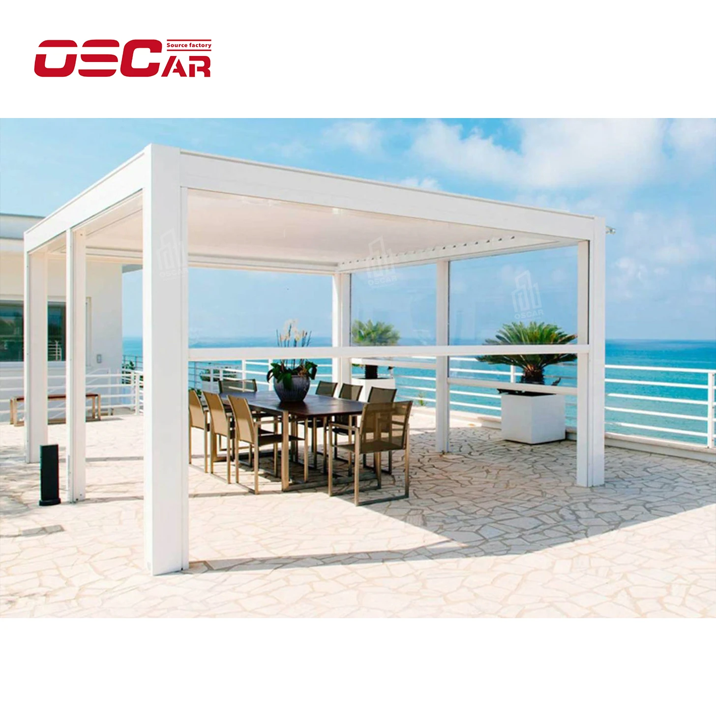 Electrical Outdoor Sunshade Awning Covers Electric Full Cassette Awning Aluminum Pergola Roof Rack Side Awning