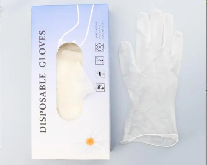 50 Pieces Disposable Gloves Food Grade Catering Barbecue Thickened Oil-proof Hairdressing Cleaning Gloves PVC Material