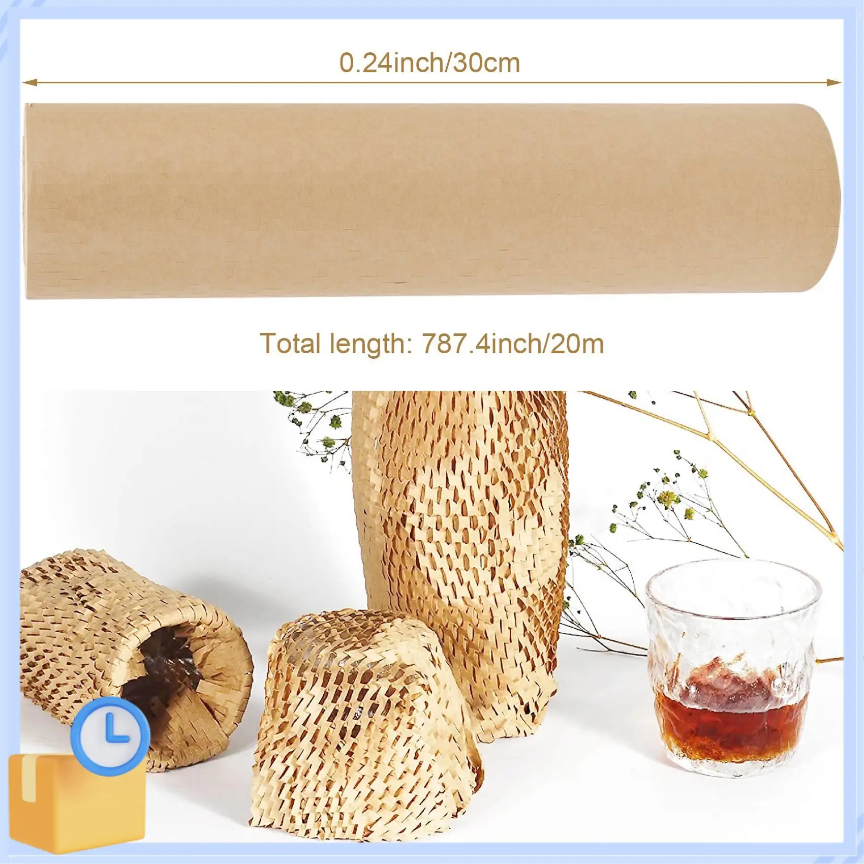 人気のハニカム包装紙クッションクラフト紙ラップロール 11.8インチ x 65フィート 環境に優しいハニカム保護ラップ