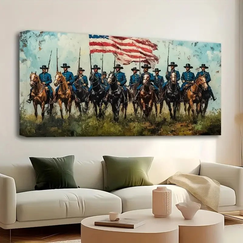 American Flag Soldiers Diy 5D Full Drill Diamond Painting Large Size Cross Stitch Kits Diamond Art Mosaic for Living Room Decor