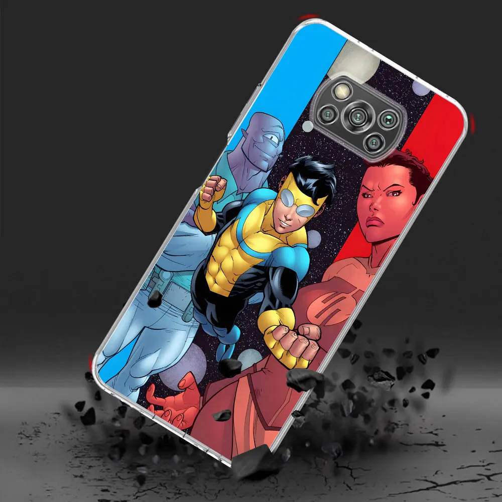 Invincible Case for Xiaomi Poco X6 M5s F3 X3 F4 F5 M4 X4 X5 Pocophone F1 F2 M3 Pro M5 Transparent Silicone Phone Cover