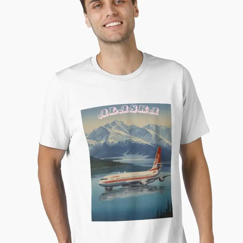 Vintage Alaska Aviation Adventure Retro Boeing Aircraft Alaskan Airlines Terminal Essential T-Shirt