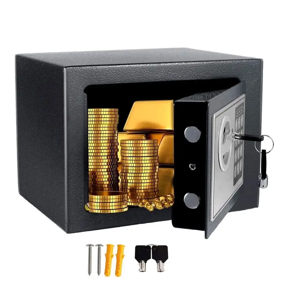 High Quality Digital Keypad Small Safe Box with Key Fireproof Wall Safe Security Lock Electronic Security Box Home Office