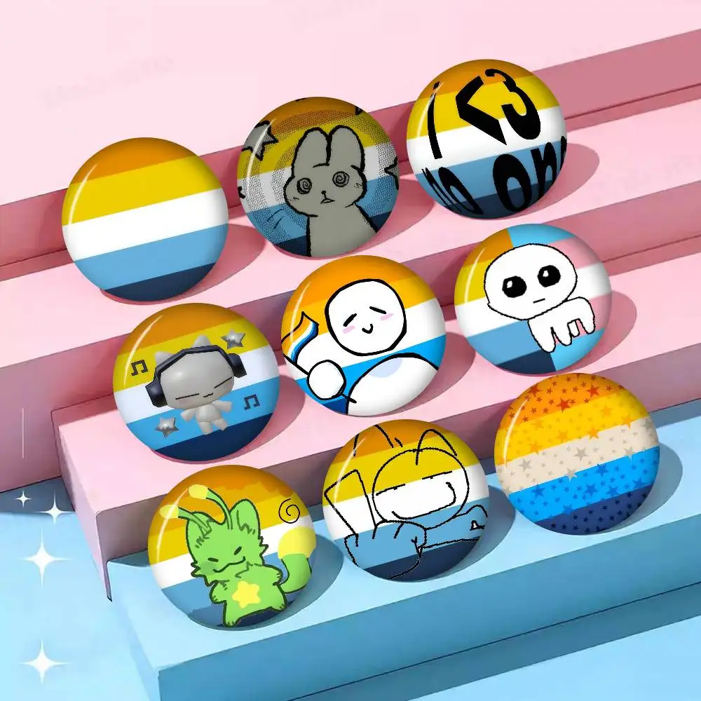 Creative Tinplate Soft Button Pins Animal Icon Brooch Lapel Backpack Badge Accessories Pin Aroace Pride  Anime