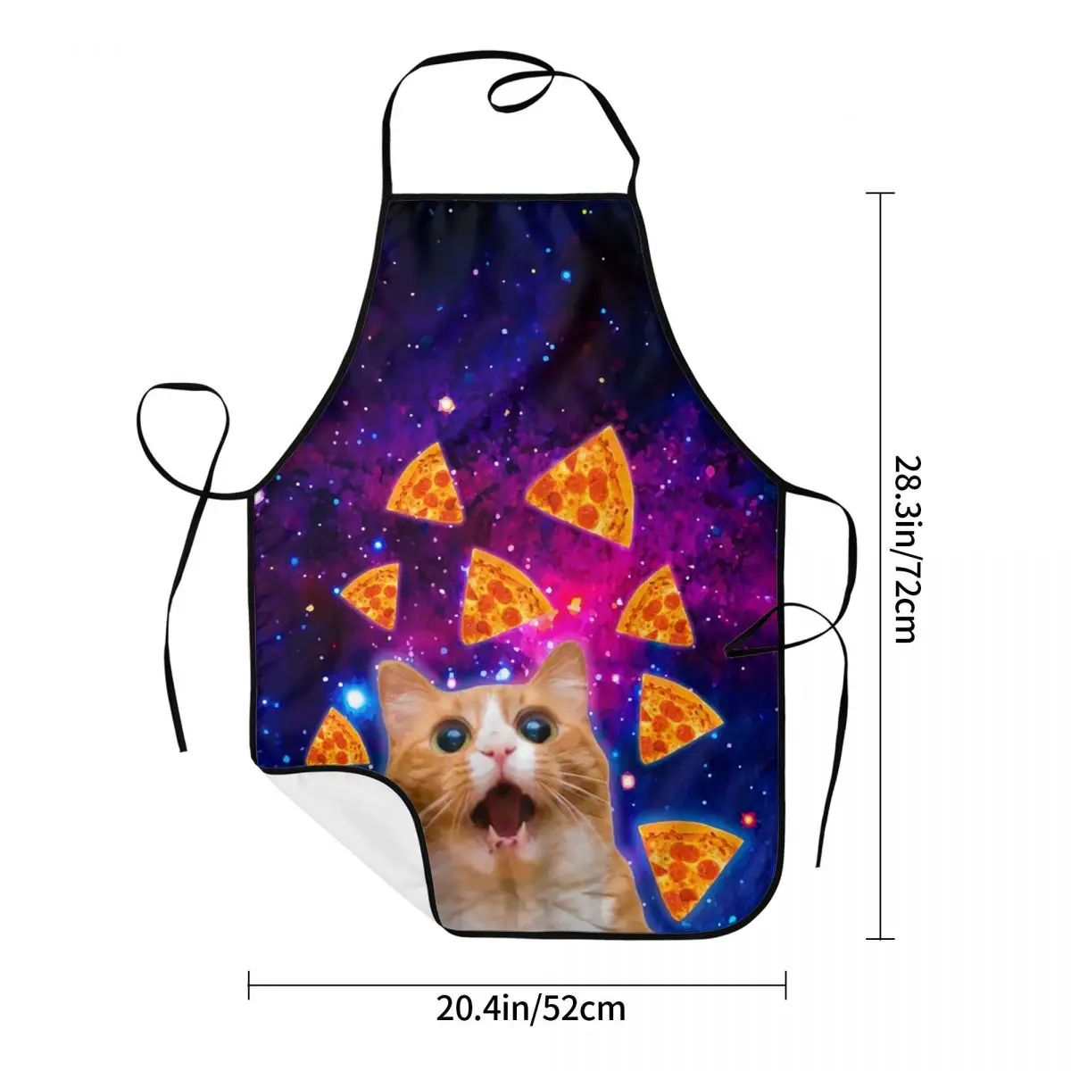 Funny Funny Pizza Cat Bib Apron Men Women Unisex Kitchen Chef Kitten Lover Tablier Cuisine for Cooking Baking Gardening